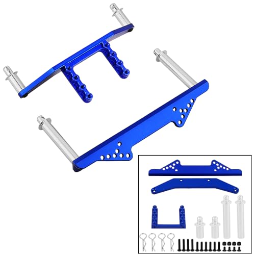 Metal Alloy Front & Rear Body Mounts Body Posts for Traxxas Slash 2WD Rustler Stampede VXL 1/10 RC 2WD Car Upgrade Parts (Blue) - color: Blue