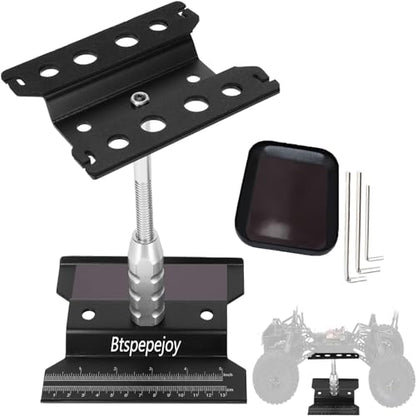 RC Car Work Stand RC Car Repair Work Stand Repair Workstation for 1/8 1/10 1/12 Scale Cars Trucks Monsters Buggies 360 Degree Rotation Lift Lower RC Tool Kit