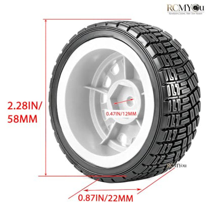 RC Highway Wheels and Tires Set w/Plastic Wheels Rim for 1/14 M-J-X14301 14302 14303 14304 RC Car,RC Tire Highway Tires Soft Tire,(4PCS) RC Vehicle Wheel,Scale On/Off Road Wheel,White - color: White(rc Wheels Tires)