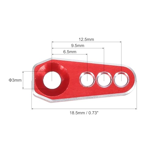 MECCANIXITY Aluminum Alloy 1/18 25T Steering Servo Arm Horn Red for DIY RC Car/Boat/Airplane Boat Accessories 2 Pcs - color: Red
