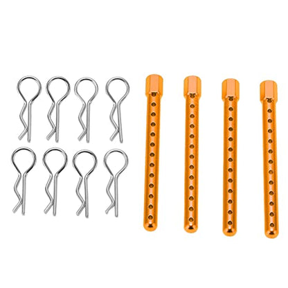 RC Body Post, Adjustable Aluminum Alloy Car Shell Column, High Strength Support Rod for HSP 1/10 RC Cars Off-Road Racing - color: Gold