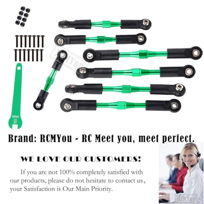 Aluminum Turnbuckles Camber Links Upgrades Part for 1/10 Slash 2WD/Stampede 2WD/Rustler 2WD/Bandit 2WD, Alloy Turnbuckles Camber Links Hops Up,Green - color: Green for Rustler 2wd