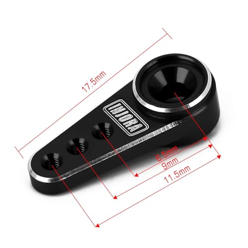 INJORA ES08MA Metal Gear Servo with Mount and Horn for SCX24 Upgrade, Black - color: Black