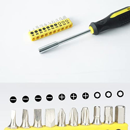 44-Piece Household Hand Tool Set — Basic DIY Repair Kit with Easy Carrying Bag for Home Maintenance