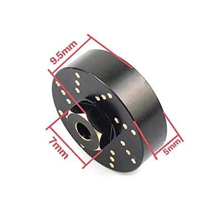 4pcs 13g Brass Wheel Weights with 7mm Wheel Hex Hub Extended Wheel Hubs Adapter for Axial SCX24 AXI90081 AXI00001 AXI00002 AXI00005 AXI00006 Upgrades 1/24 RC Crawler Car (Black)