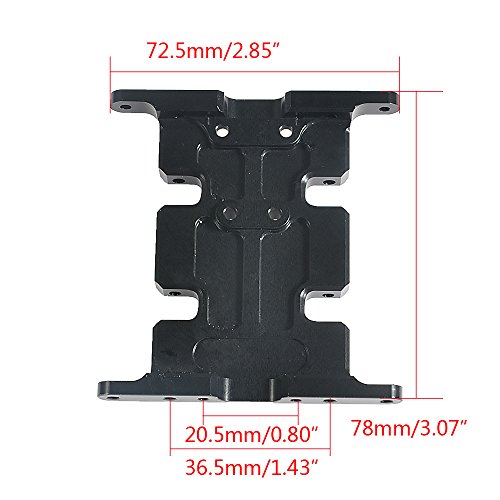 Aluminum Speed Center Skid Plate CNC Machined for 1/10 RC Axial SCX10 (Black)