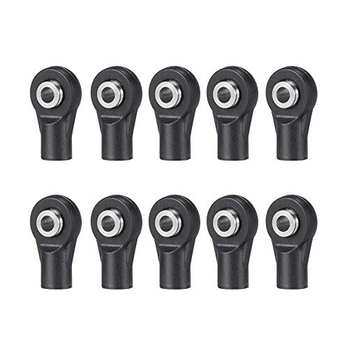 10Pcs M3 Plastic Bent Rod Ends,Black M3 Crawler Width Balls Ends for Axial D90 SCX10 RC Car (Black C) - color: Black C