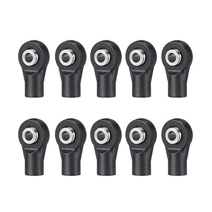 10Pcs M3 Plastic Bent Rod Ends,Black M3 Crawler Width Balls Ends for Axial D90 SCX10 RC Car (Black C) - color: Black C