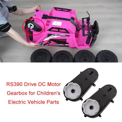 2Pcs weelye Driving Gearbox with Motor RS390 12 Volt 20000 Aperture 0.47in Motor for Children Ride On Car Replacement Parts