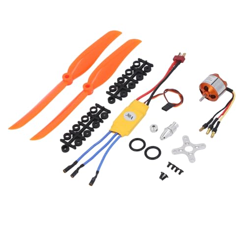 1400kv Brushless Motor with 30A ESC, 8060 Propeller and Screw Set for RC Airplane, Quadcopter