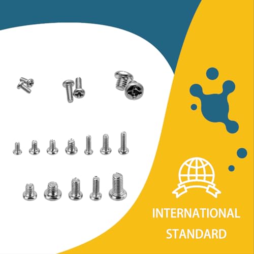 1140 Pcs Tiny Screws for Electronics, M1.4 M1.6 M1.7 M2 M2.5 M3 Round Head Mini Screws, Replacement Computer, Small Machine Assortment Kit (1140)