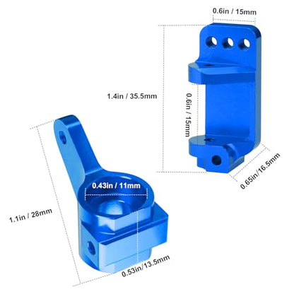 Hobbypark Aluminum Caster Blocks C-Hubs & Steering Blocks Knuckles for Traxxas 1/10 2WD Slash, Rustler, Stampede, Nitro Slash, Replace 3632 3736 (Navy Blue) - color: Navy Blue