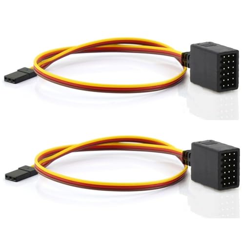 RC JR Style Servo Splitter 1 Male to 2/3/4/5/6 Female Y Harness Leads Y Splitter Cable Lead Wire 350mm for RC Cars Airplane Drone Receiver Servo ESC Cable Servo Fan 2Pcs (1 Male to 6Female) - style: 1 Male to 6Female