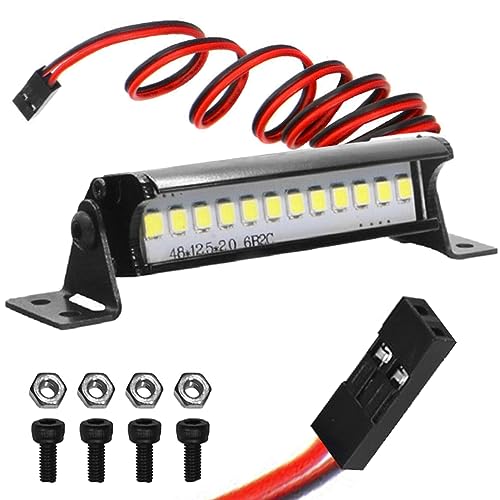 ShareGoo RC 12 LED Light Bar Roof Lamp Spotlight Dome Light Compatible with Traxxas TRX-4 SCX10 KM2 CC01 RC4WD D90 90046 90047 RC Crawlers,50mm/1.97"
