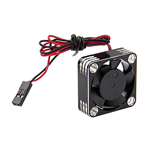 ShareGoo Alloy Brushless Motor ESC Cooling Fan Heatsink 28000RPM 30x30mm JST Plug for 1/8 1/10 1/12 RC Car 540 550 Brushless Motor,3010 (Black-Silver) - color: Black-Silver