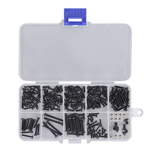 Rust Proof RC Screw Kit Iron Replacement Spare Parts Box with 160pcs Various Sizes for 1/18 Crawler