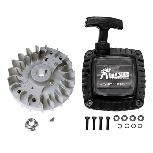 FLMLF Pull Starter (Metal Claw Centered) and Flywheel for Zenoah CY 23cc~36cc Engine for 1/5 HPI ROVAN KM Baja LT FG DBXL GoPed RedCat Rc Car Parts - style: Metal Claw