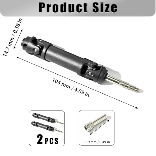 Extreme-Duty Rear Driveshaft Assembly for Traxxas 1/10 Drag Slash - Fits Chevrolet C10 / Ford Mustang (Models 94076-4, 24254-8, 94376-74, 94346-74) - Direct Replacement for OEM 9450