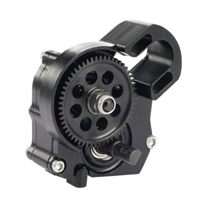 Aluminium 21% Overdriven Billet Transmission Gearbox for 1/24 RC Crawler Axial SCX24 Deadbolt C10 JLU Gladiator Bronco Upgrades (Black) - color: Black