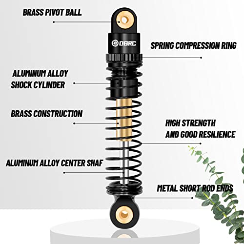 OGRC Shocks Absorber Aluminum Front & Rear Shock Damper RC Shocks for Axial SCX24 C10 JLU Deadbolt Gladiator Bronco Upgrade Parts (Black) - color: Black