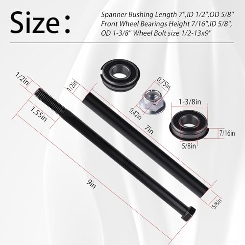 XTPTFABS 025-5202-00 Front Wheel Bearing Kit,Part#022-7009/018-7010 | Fit for Bad Boy Zero Turn Mowers with 5/8 inch Axle,Including MZ, ZT, ZT Elite, CZT,Magnum,Compact,Outlaw & Maverick Series