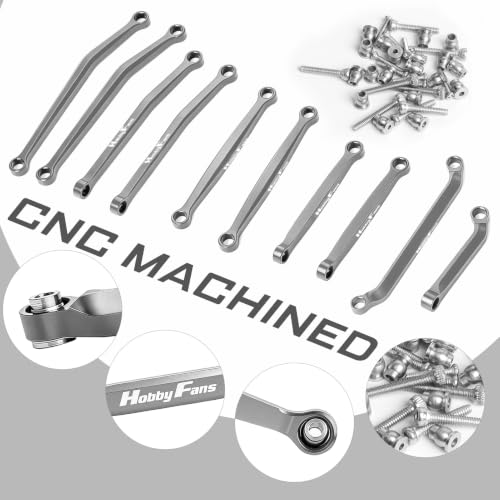 Steering Links & Body Links Set, CNC Metal Linkage High Clearance Chassis Links Upgrade Parts for Axial SCX30 1/30 RC Crawler(Titanium)