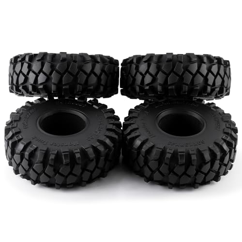 MORLORDY 4Pcs 2.2" RC Rubber Tires with Foam Insert - 137mm/5.39" Crawler Slingers Mud Grappler Tyres for 1/10 Axial Wraith 90018 90048 RR10 90047 D90 TF2 CC01 SCX10 TRX4 RC Crawler Car