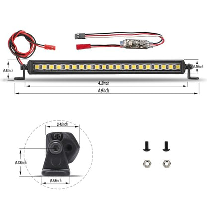 Freshion RC Light Bar 20 LED 4.3 Inch Aluminum RC Lights RC Crawler Accessories for Axial SCX10 Traxxas TRX-4 TRX4M Arrma Senton Redcat GEN7 1/10 1/18 rc Light kit
