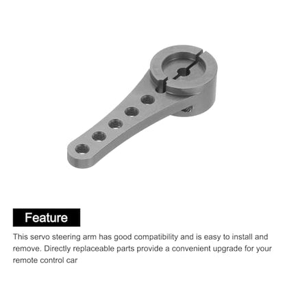 MECCANIXITY 2 Pcs Aluminum Servo Horn Long 25T Steering Arm 46mm Length Bright Gray Suitable for DIY RC Car/Boat/AirplanesBoat Model Accessories with M2.5 Screws - color: Bright Gray