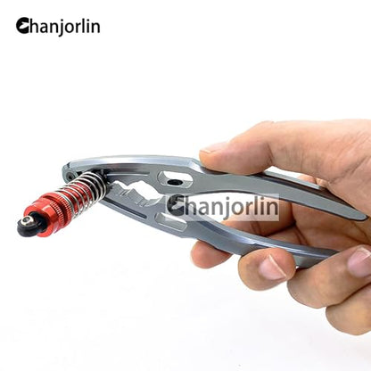 RC Multi-Function Shock Pliers Aluminum Alloy RC Clamps 3.0 3.5 4.0 Shock Pivot Balls Tie Rods Shafts Assembly Disassembly Tool For 1/8 1/10 Crawler On Off Road Buggy Truck Car (Titanium) - color: Titanium