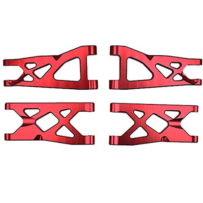 Globact Aluminum Front & Rear Suspension Arms Set for 1/10 Arrma Granite 4X4/Senton/Rc Short Course Truck Upgrade Parts Replacement of AR330443 AR330516 Option Parts(Red) - color: Red