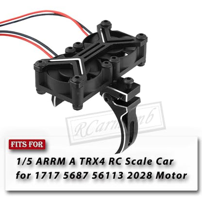 40mm Cooling Fan Upgrades Part for 1/5 ARRM A TRX4 RC Scale Car,Brushed Brushless 15000 RPM High Speed Cooling Fan Heatsink with 56-58mm Adjustable Mount for 1717 5687 56113 2028 Motor,Black - style: black(1.5w RPM)