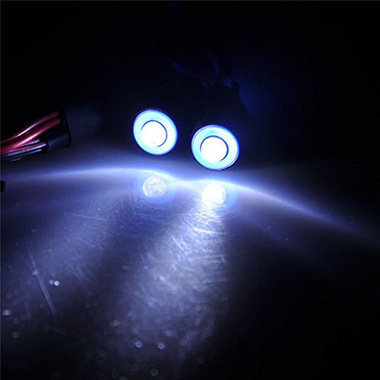 QUE-T 10mm 2 LEDs Angel Eyes & Demon Eyes LED Headlight/Back Light for 1:10 RC Model Crawler Cars, (Blue + White, 10MM) - color: Blue + White, size: 10MM