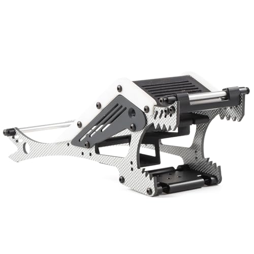 Wolf-Head Carbon Fiber LCG Chassis Kit, Silver Rails | With 3D Printed Panels Electronics Tray, Forward Angled Delrin Skid Plate, for 1/10 RC Crawler 1.9S Cheater Rigs Comp Builds - color: Silver Kit