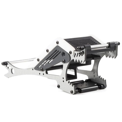 Wolf-Head Carbon Fiber LCG Chassis Kit, Silver Rails | With 3D Printed Panels Electronics Tray, Forward Angled Delrin Skid Plate, for 1/10 RC Crawler 1.9S Cheater Rigs Comp Builds - color: Silver Kit
