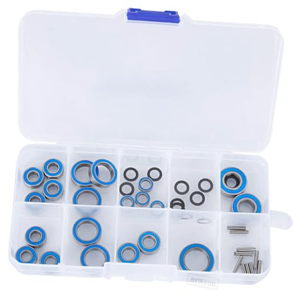 RC Bearings Kit Upgrades Part for 1/10 Slash 4X4/Stampede 4X4/Rustler 4×4/Telluride/Rally,Rubber Sealed Precision Ball Bearings,Navy Blue - color: Navy Blue - (1 Set)