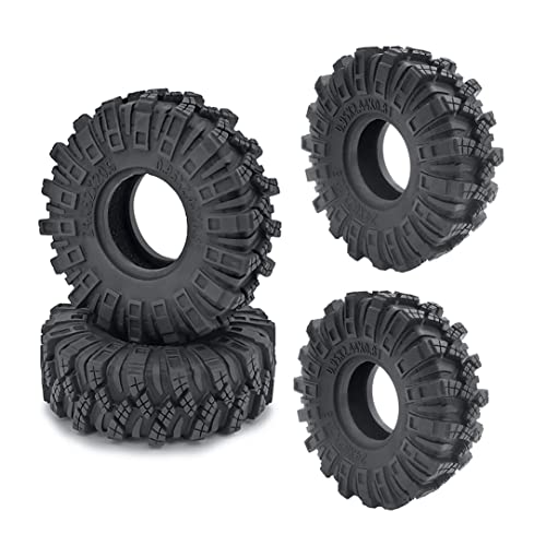 4Pcs 1.0" Crawler Tires Soft Rubber Wheels Tires 62mm, c | For 1:18 TRX4M, For 1:24 Axial SCX24 Deadbolt Bronco, RC Crawler Car - style: c