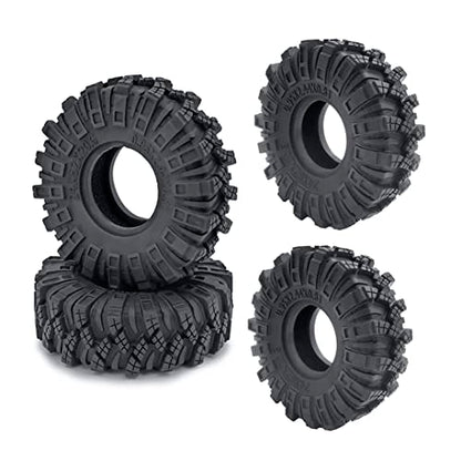 4Pcs 1.0" Crawler Tires Soft Rubber Wheels Tires 62mm, c | For 1:18 TRX4M, For 1:24 Axial SCX24 Deadbolt Bronco, RC Crawler Car - style: c