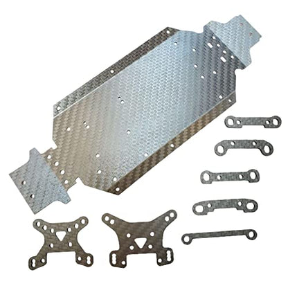 DYNWAVE Carbon Fiber Chassis Skid Plate DIY Replacement for 144001 RC Crawler Car Parts Remote Control Vehicle Accs, and Spare Parts