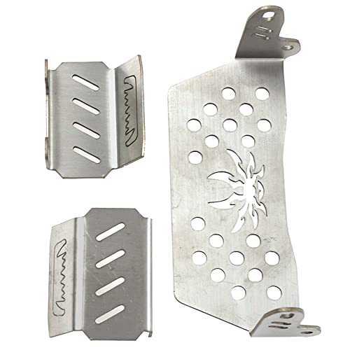 ShareGoo Stainless Steel RC Skid Plate,RC Chassis Armor Protector Plate & Center Transmission Skid Plate Mount Compatible with Axial SCX10-III AXI03007 1/10 RC Crawler Car