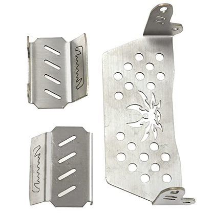 ShareGoo Stainless Steel RC Skid Plate,RC Chassis Armor Protector Plate & Center Transmission Skid Plate Mount Compatible with Axial SCX10-III AXI03007 1/10 RC Crawler Car