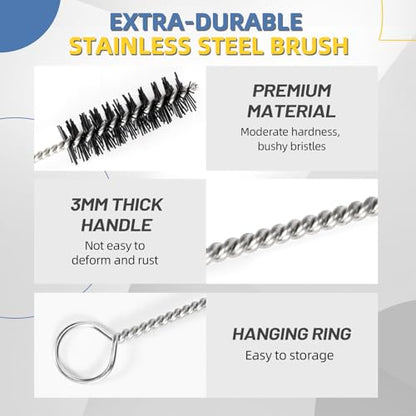 12 Pcs 61820 Car Engine Cleaning Detailing Brush Kit - Motor Engine Alternators Bay Stainless Steel Wire Brass Nylon Polishing and Cleaning Brush Set Tool