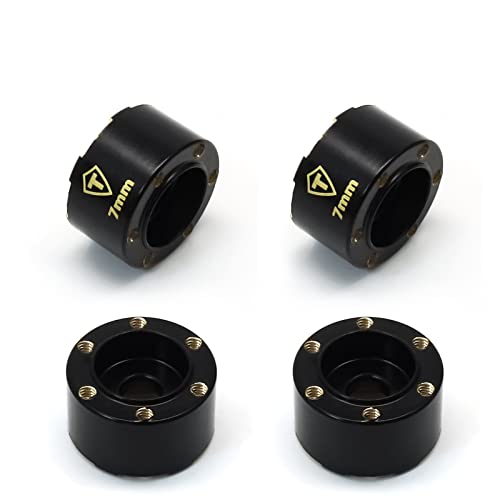 TREAL 1.0 Wheel Hubs Brass Weights 7mm Hex Hub Extension (4P) 7mm/9mm Widen Adapters Compatible with SCX24 TRX4M (7mm)