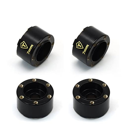 TREAL 1.0 Wheel Hubs Brass Weights 7mm Hex Hub Extension (4P) 7mm/9mm Widen Adapters Compatible with SCX24 TRX4M (7mm)