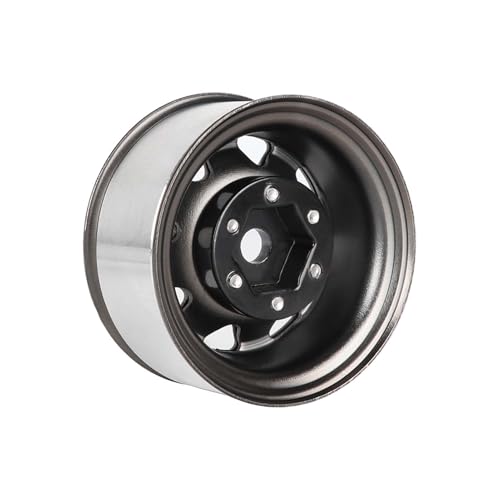 4PCS 1.55 inch Metal Beadlock Wheel Hub RC Car Aluminum Alloy Wheel Rim for 1/10 RC Crawler Car for Axial 90069 D90 TF2 Tamiya CC01 CC02 LC70 LC80 MST(Silver+Gray) - color: Silver+gray