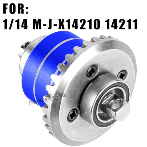 RC Front & Rear Diff Gear Upgrades Part for 1/14 MJX 14210 14211,Metal Rear Gears Differential Assembly,Replacement 16420G2,Navy Blue - color: Navy Blue(for 1/14)