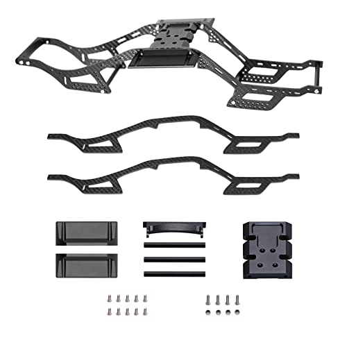 RC Chassis Kit, Carbon Fiber LCG Chassis, Cheater Rigs Frame Rails, Gen2 Lightweight Thickened for 1/10 RC Rock Crawler Axial SCX10 I II Element Enduro (Gen2 LCG Chassis Kit)