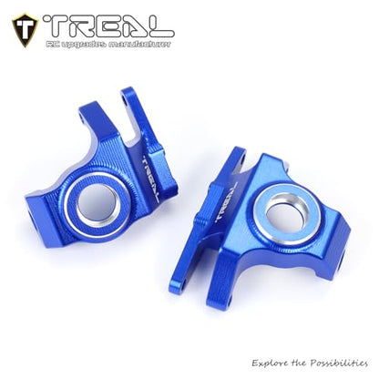 Treal High-Strength 7075 Aluminum Front Knuckles (2pcs Set) CNC Machined Upgrades, Compatible with Vanquish H10 Optic RC Crawler(Blue) - color: Blue