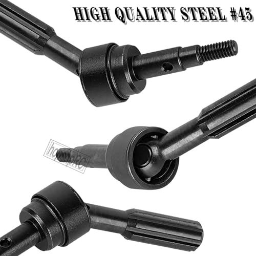 RC Upgrades Part for Stampede Slash Rustler JatO 4X4 VXL/BL-2s,RC #45 Steel CVD Drive Shafts,Harden Front Rear Driveshaft Axles Hops up(4PCS),Replace #9051#9052 Titanium - color: Titanium(4pcs)