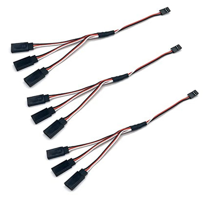 5pcs JR Y Connector Servo Extension Cable 3 Pin JR Plug Splitters 1 Male to 3 Female Servo Y Extension Connector for RC Models Cars Plane Helicopter Drone - style: 1 Male to 3 Female